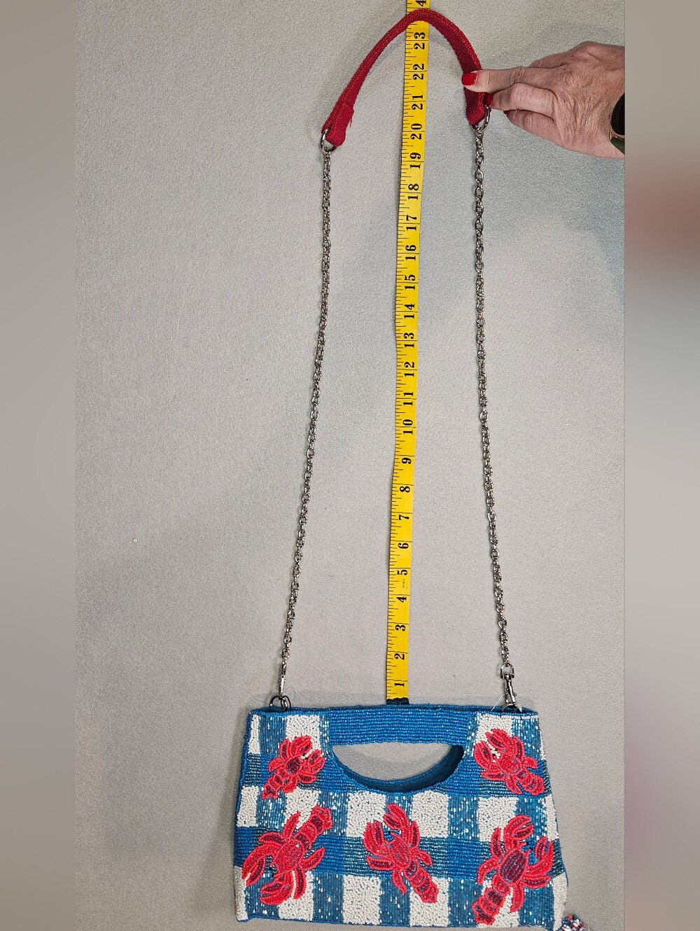 America & Beyond NWT Viral Beaded Lobster Clutch - Coastal Chic Nautical - Picture 14 of 14